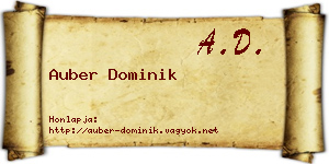 Auber Dominik névjegykártya